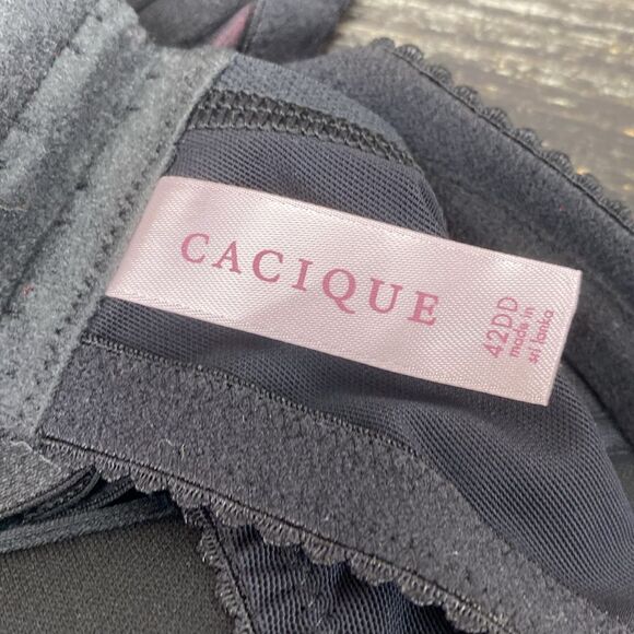 Cacique Black & Red Lightly Lined Underwire Bra 42DD - Picture 5 of 5